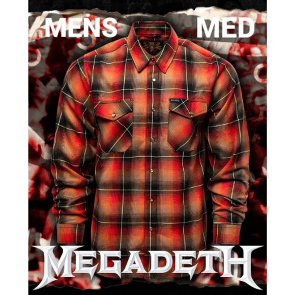 DIXXON x MEGADETH-KILLING IS MY BUSINESS Collab Limited Edition Flannel- Men's M - Picture 1 of 11